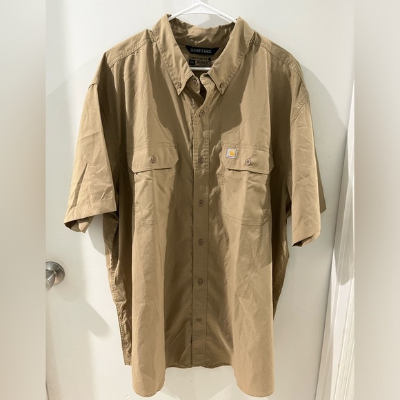 Carhartt Other - Carhartt Short-Sleeve Button-Up Shirt, tan, size 3XL